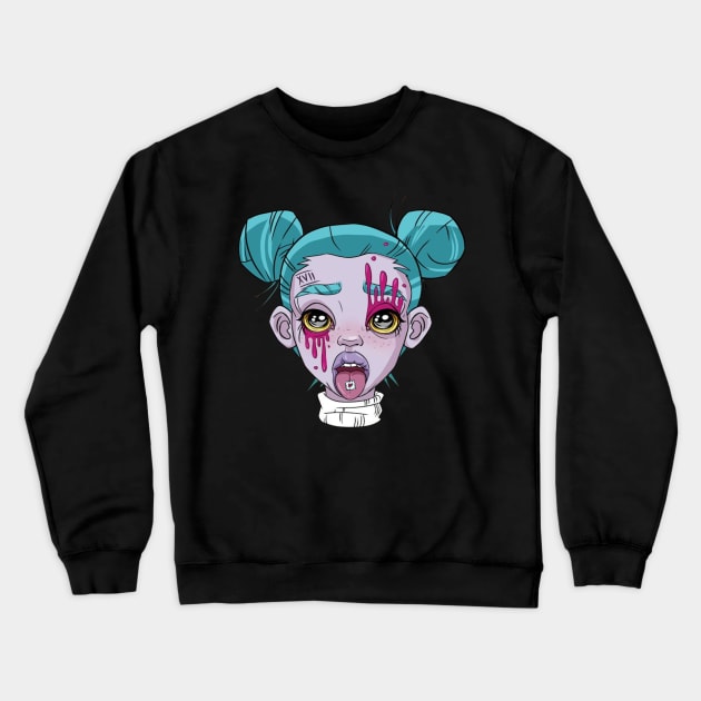 Vintage zombie drawing - Comics - Dessin couleur Crewneck Sweatshirt by euror-design